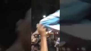 The Argentine fans celebrate in front of Messi's grandmother's house 😂after qualifying for the final