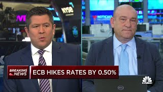 European Central Bank raises rates by another 50 basis points