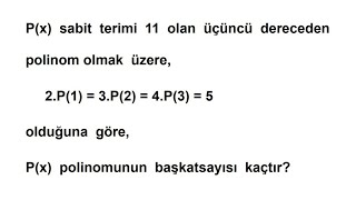 2024 AYT' de Gelse Herkesi Eleyecek Polinom Sorusu