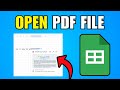 How To Open PDF File In Google Sheets (2026) (Step By Step Guide)