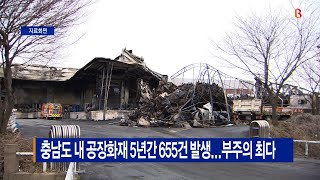 [B tv 중부뉴스]충남도 내 공장화재 5년간 655건 발생...부주의 최다