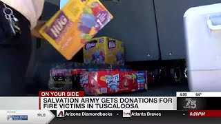 Salvation Army gets donations for fire victims in Tuscaloosa