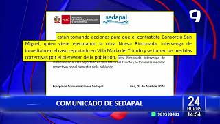 Vecinos de VMT denuncian agua estancada en contenedor de obra: ¿Qué dijo Sedapal al respecto? (2)