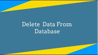 How To Delete Data From Database Table Using php tutorial