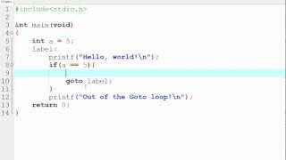 How to Program in C: Tutorial 11 Goto Statements