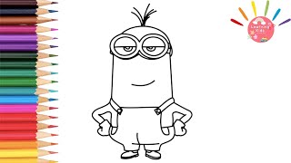 How to Draw a Minion Kevin Step by Step Easy For Kids
