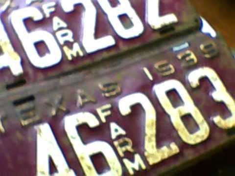 Old Texas farm plates 1939 Old Texas farm plates 1939