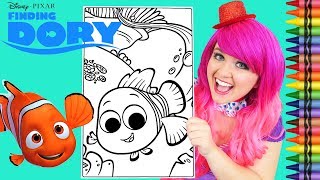 Coloring Nemo Finding Dory GIANT Coloring Book Page Crayola Crayons | KiMMi THE CLOWN