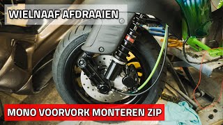 Wielnaaf ZIP afdraaien voor VESPA Sprint velg + Zip SP Mono voorvork monteren | #11