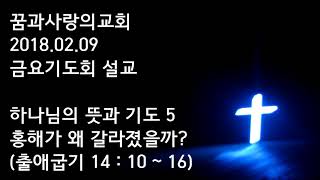 꿈과사랑의교회 2018년 2월 9일 금요기도회 설교 - 하나님의 뜻과 기도 5, 홍해가 왜 갈라졌을까?(출애굽기 14 : 10 ~ 16)