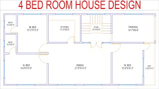 HOUSE PLAN DESIGN | EP 168 | 1200 SQUARE FEET 4 BEDROOMS HOUSE PLAN | LAYOUT PLAN