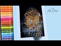 Easy! Leopard Drawing with Oil Pastels for Beginners - Step by Step [ No Clickbait ]