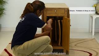 COMFOLD Vinge - Folding Table 4 Seater Dining Set Space Saving Furniture Seating Arrangement 4-6