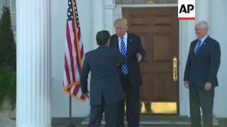 Raw: Romney Arrives to Meet With Trump, Pence