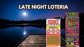 LATE NIGHT WITH SUPER LOTERIA AND 50X POWER BLITZ, TEXAS LOTTERY SCRATCH OFF