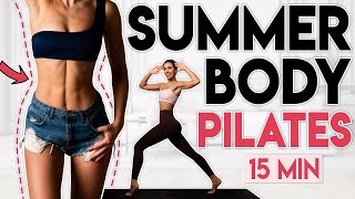 SUMMER BODY PILATES CHALLENGE 🔥 Burn Body Fat, Tone & Sculpt | 15 min