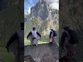 climbers reaction to two wing suiters shorts extreme dangerous