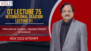 DT Lecture 75 International Taxation Lecture 01