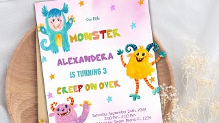 Monster Birthday Invitations How to Edit on Zazzle 🎉 #zazzle #etsy @YouTube @Etsy @zazzle
