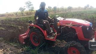 4ft Sugar cane Intercaltivator On Kubota B2741S \u0026 KRX 101D Rotary