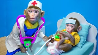 KiKi Monkey doctor pretend play and healthcare for friend - Doctor checkup time | KUDO ANIMAL KIKI