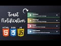 How to create a Stunning Toast Notifications with HTML, CSS, & JavaScript | Code Glitchers