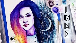 Lune | Time Lapse Watercolour Speed Painting