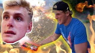 SHOOTING FIREWORKS AT MY BROTHER AND HIS WIFE! (Honeymoon Prank)