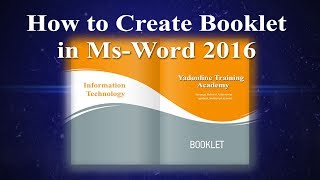 Creating Professional Booklet in ms word || How to Create Booklet in Microsoft word