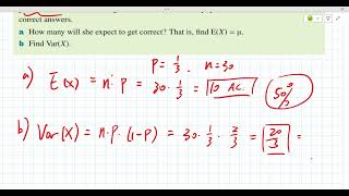 14B The graph, expectation and variance of a binomial distribution