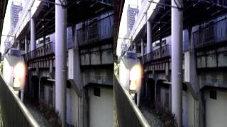 【3D】常磐線 ひたち 日暮里駅通過→上野方面 Joban Line Hitachi passes Nippori sta.