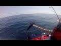 incredible footage of a huge shark attack while kayak fishing in the ocean.