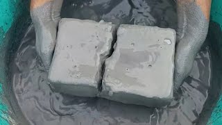 ASMR Very Soft Dusty 😍 Pure Cement Chunks dipping Crumble on Lots of Water 💦💦💦💦