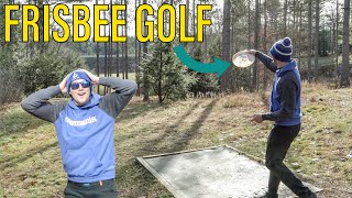 PLAYING DISC GOLF WITH FRISBEES!! Vlogmas Day 7