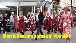 Morris Dancers parade at Warwick Folk Festival 27th July 2024