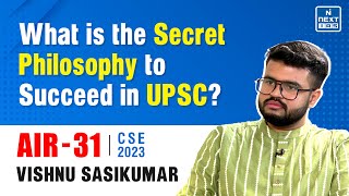 Secret to success in UPSC? - Rank 31 Vishnu Sasikumar CSE Topper 2023