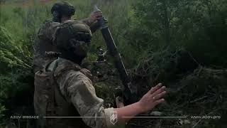 Azov Battalion Direct 82mm Mortar Fire Onto Russian Positions