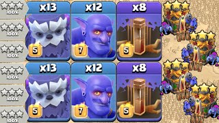 Th16 Yeti Bowler Attack Strategy With Earthquake Spell !! Best Th16 Ground Attack In Clash Of Clans