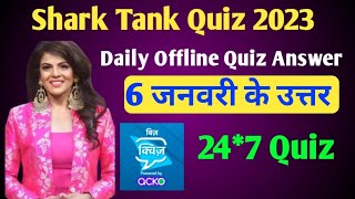 Shark Tank India Quiz Answer 6 January || Daily Offline Quiz Answers Today Rajat Classes