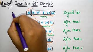 Insertion sort example | Straight | DS | Data Structures | Lec-57 | Bhanu Priya