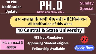 10 ongoing PhD admission notifications 2024 | without NET | PhD entrance exam 2024 @theteacherexam