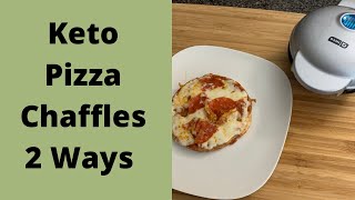 Keto Pizza Chaffles 2 Ways: Mini Dash Griddle + Air Fryer