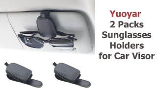 Yuoyar Sunglasses Holders for Car Visor (2 Packs)