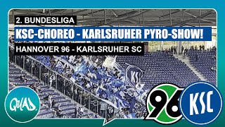 KSC-Fans Choreo \u0026 Pyro in Hannover | Hannover 96 vs. Karlsruher SC | 30.10.2022