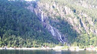 Waterfall near Mostraumen above the Osterfjord, Norway