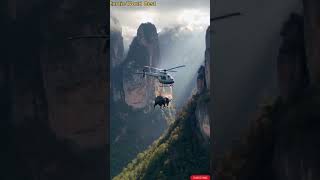 Helicopter Rescues a Fire Horse from the Mountain Tops in the Forest. #shortvideo #vtuber #birds