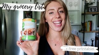 HEALTHY GROCERY SHOPPING ON A BUDGET | Vegan Pantry Staples & Free Printable Grocery List