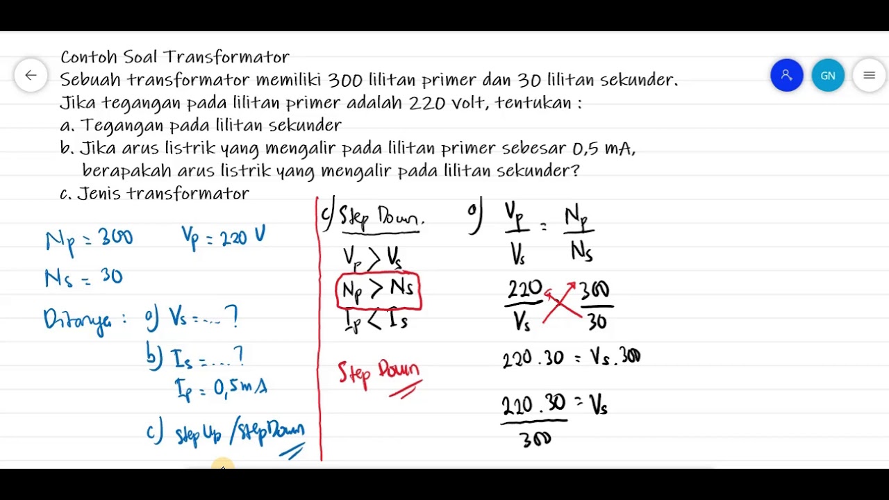 Contoh Soal Transformator - YouTube