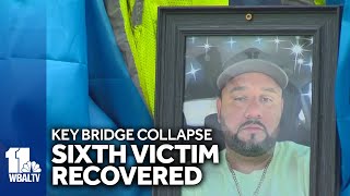 Sixth victim recovered at Key Bridge collapse site