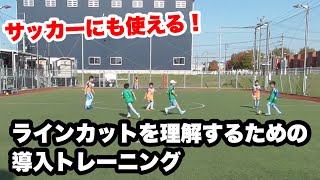 フットサルのラインカットの動きを覚えよう！　導入のためのトレーニング。